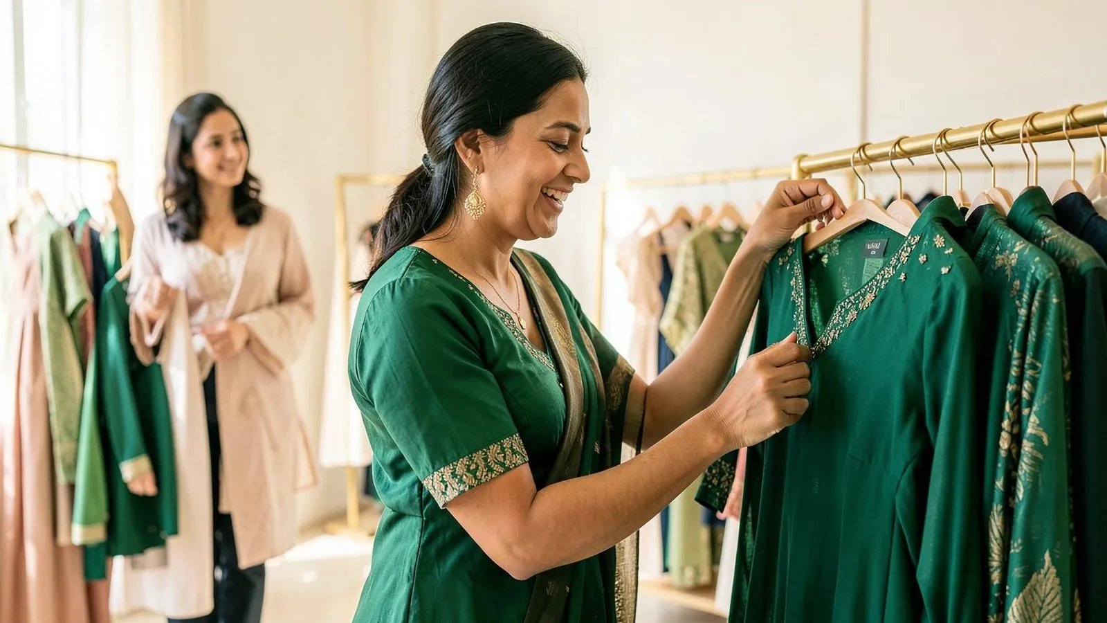 Garments being photographed in natural light